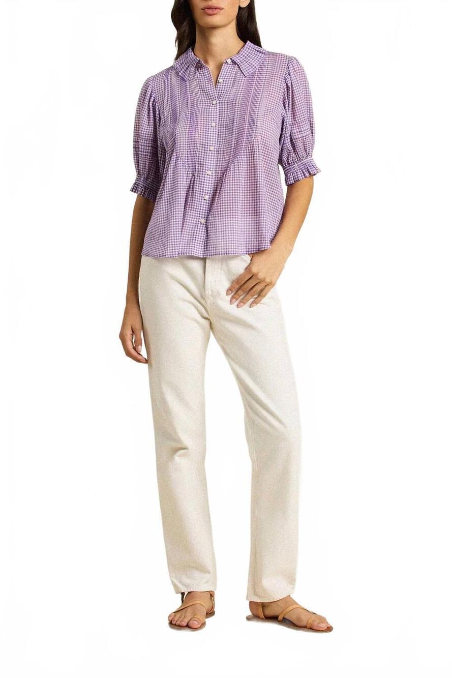NEW TROVATA jess soft cotton voile blouse in lilac